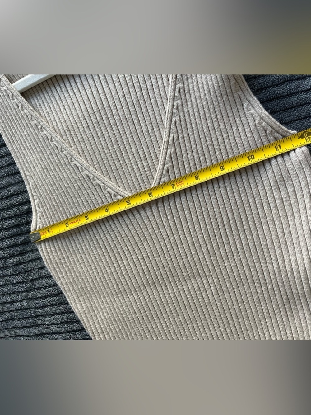 Ribbed Maxi Tank Dress in Taupe | Size M - Picture 4 of 5